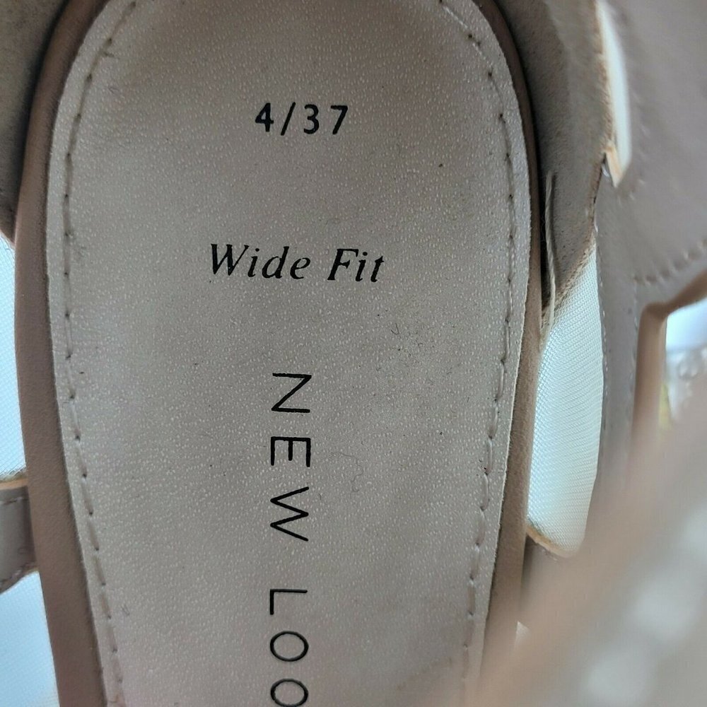 New Look Chic Lace-Up Caged Stiletto Booties Tan Natural Size US 7 / EU 37 Wide - Picture 8 of 10